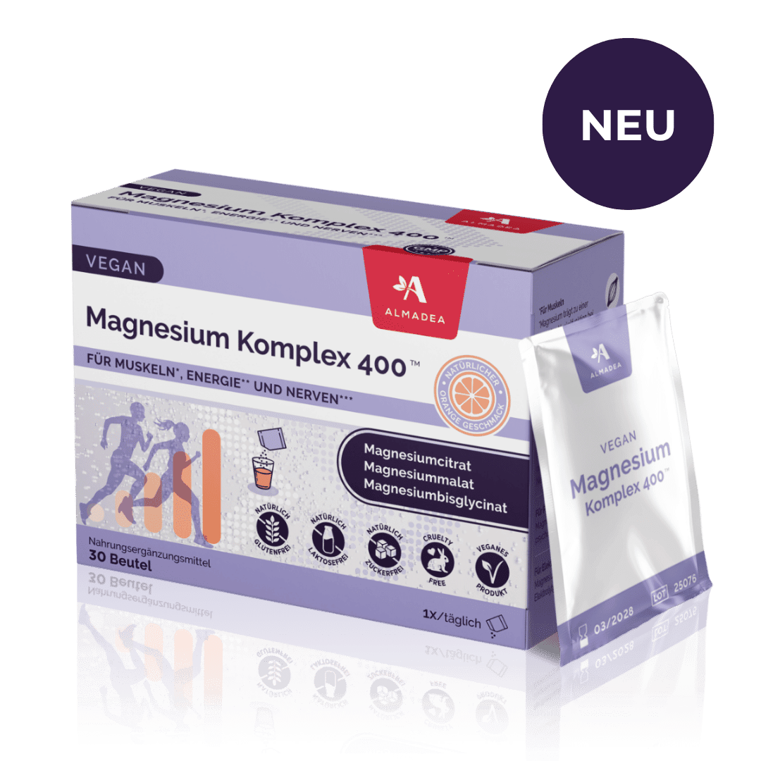 Produkt Magnesium Komplex 400™ mit Magnesium in Form von Bisglycinat, Malat und Citrat
